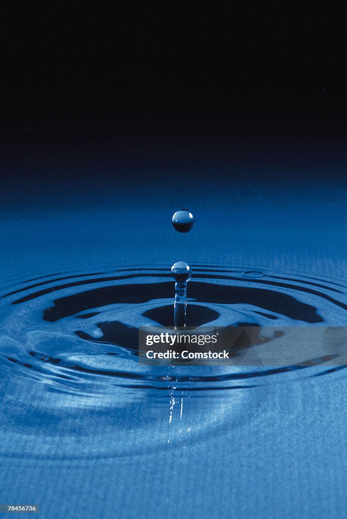 Water droplet rippling