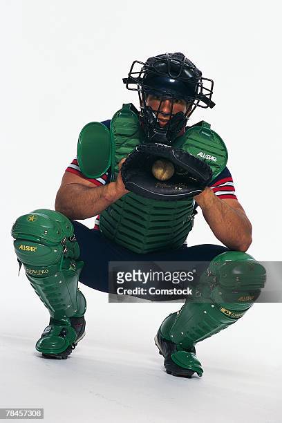 baseball catcher - shin guard stock pictures, royalty-free photos & images