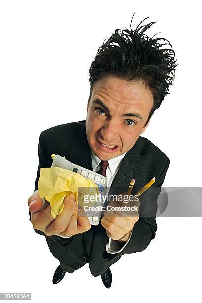 accountant at his breaking point - broken calculator stock pictures, royalty-free photos & images