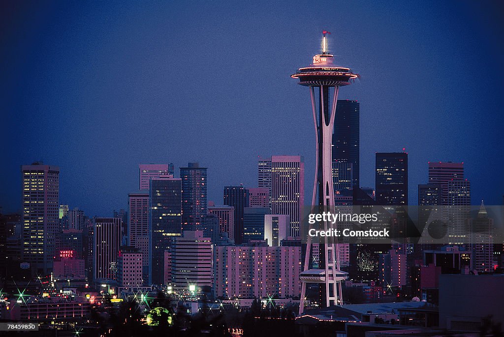Skyline with Space Needle , Seattle , Washington