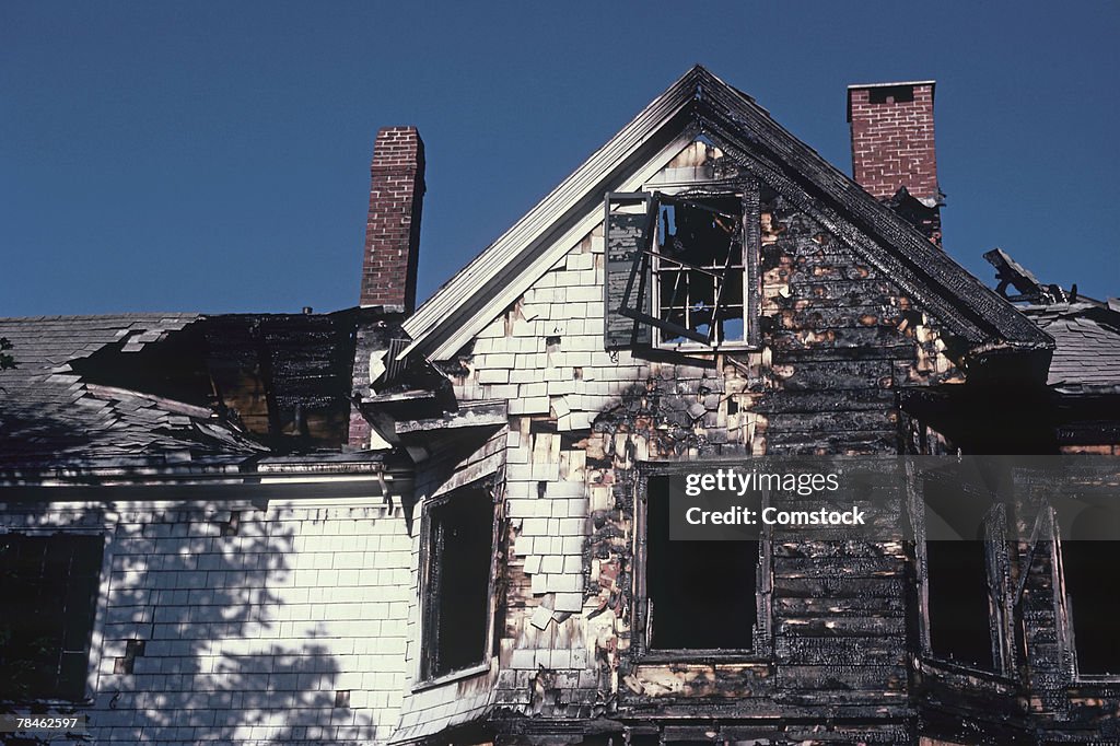 House with fire damage
