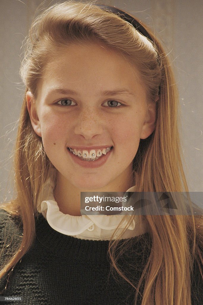 Teenage girl with braces