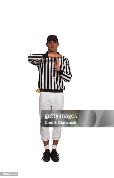 football referee calling a time out - referee isolated stock pictures, royalty-free photos & images