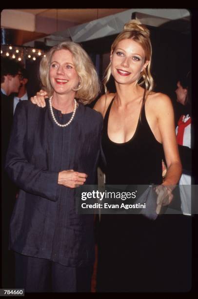 Gwyneth Paltrow stands with her mother Blythe at the premiere of "Emma" July 22, 1996 in New York City. This adaptation of Jane Austen's novel won an...