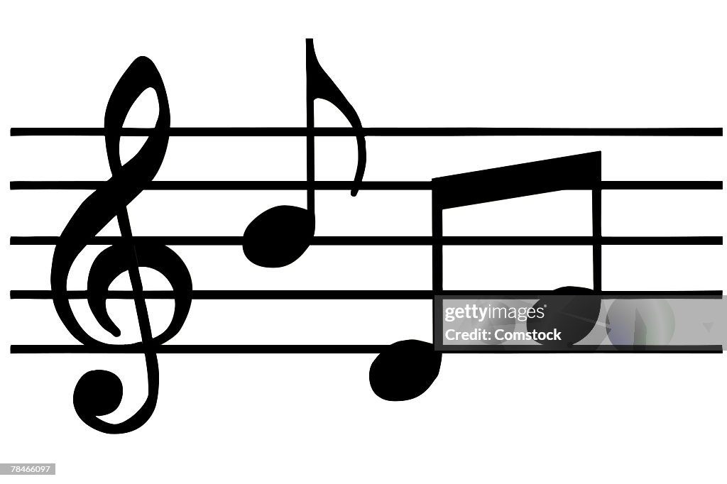 Music Notes In Black And White High-Res Vector Graphic - Getty Images