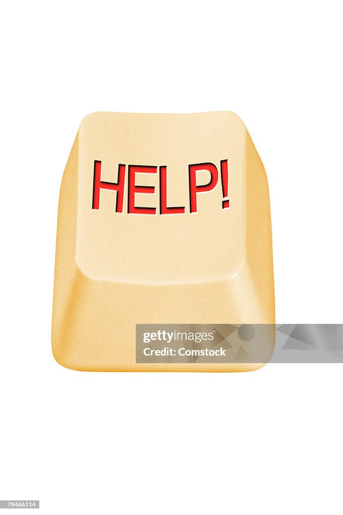 Help keyboard button with exclamation point