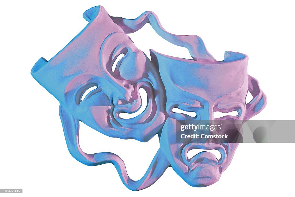 Theater masks for comedy and tragedy