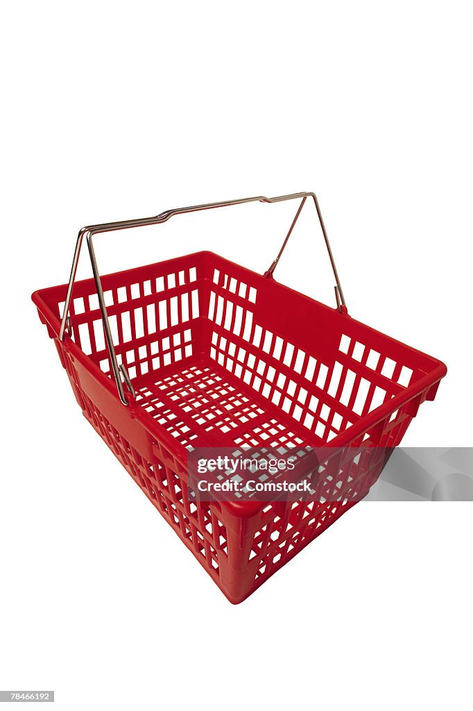 Basket symbolizes online shopping