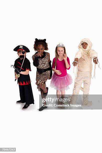 boys and girls wearing costumes - princess pirates stock pictures, royalty-free photos & images