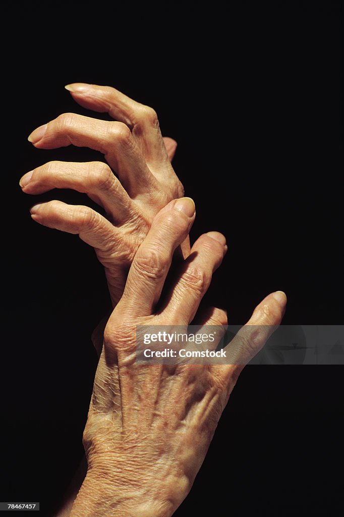 Hands of elderly person
