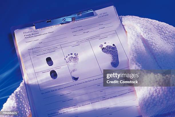 birth certificate with blanket - birth certificate stock pictures, royalty-free photos & images