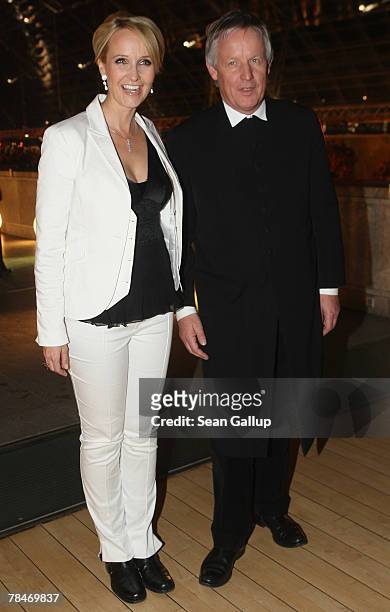 Singer Kristina Bach and Pastor Juergen Fliege attend the after-party to the 2007 Jose Carreras Gala December 13, 2007 in Leipzig, Germany. The Jose...