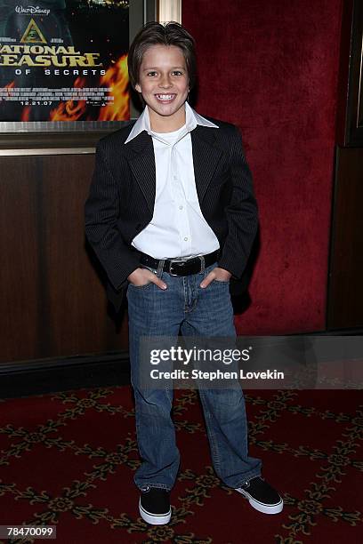 Actor Billy Unger attends the premiere of "National Treasure: Book of Secrets" at The Ziegfeld Theatre on December 13, 2007 in New York City.