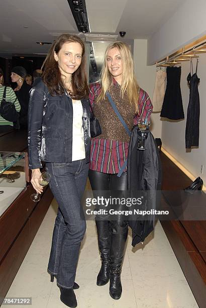 Tanja Spalj and actress, model and musician Tatiana Vidus at La Perla boutique: "Celebrating the Legacy" on Madison Avenue December 13, 2007 in New...