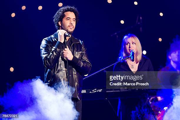 Adel Tawil and Annette Humpe alias ICH+ICH perform during the Jose Carreras Gala December 13, 2007 in Leipzig, Germany. The annual TV Show is a...