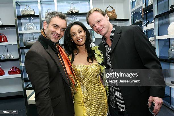 Martin Lawrence Bullard, Julie Brown and Martin Sherman at the Versace Presents "Chocolate and Champagne" event on December 13, 2007 at Versace in...