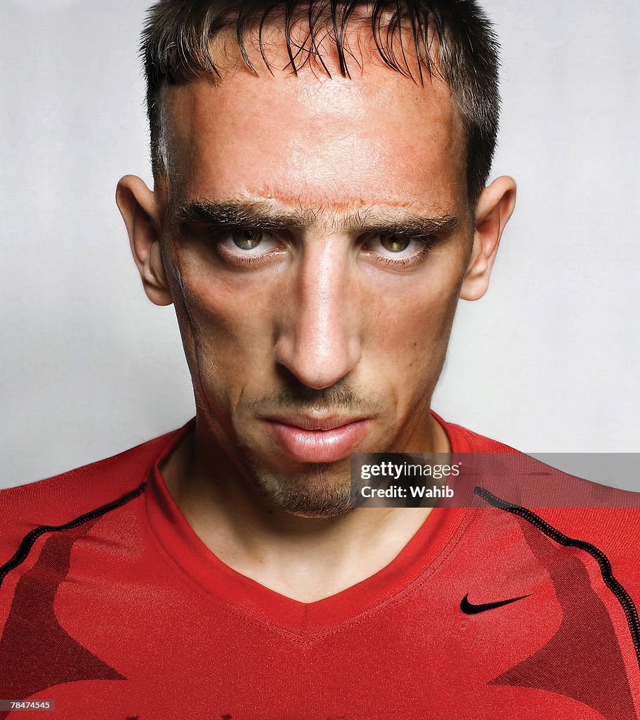 Frak Ribery Soccer Player Franck Ribery poses at a portrait session in Paris on ...