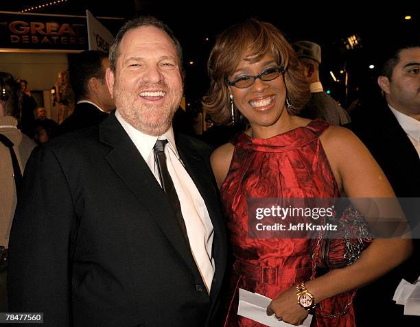 Harvey Weinstein and Gayle King at the premiere of "The Great Debaters" at the Arclight Theater on December 11, 2007 in Hollywood, California.