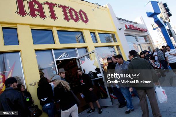 General view of LA Ink December 14, 2007 in West Hollywood, California. Kat Von D is attempting to break the 24-hour Guinness World Tattoo Record.