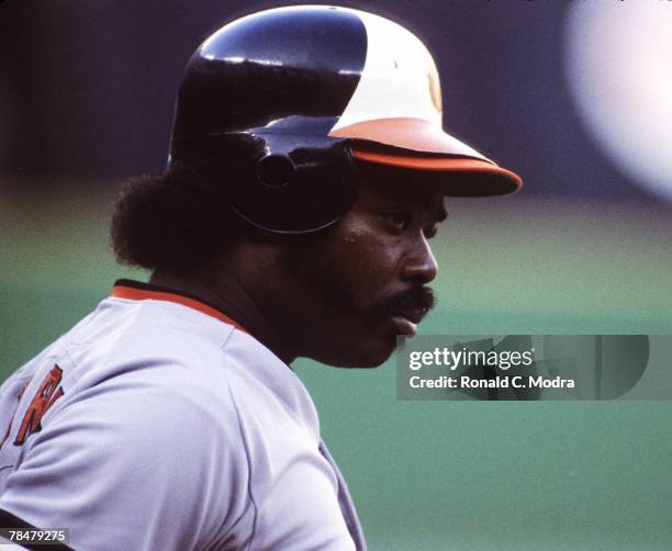 Eddie Murray of the Baltimore Orioles during Game 5 of the 1983 World Series against the Philadelphia Phillies on October 16, 1983 in Philadelphia,...