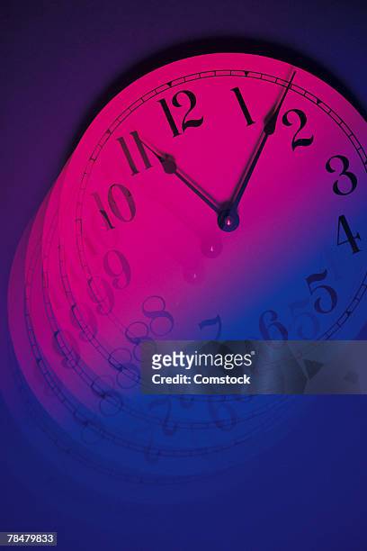 blurred clock - ominous clock stock pictures, royalty-free photos & images