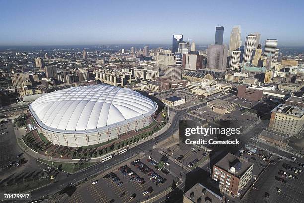 hubert h. humphrey metrodome , minneapolis , minnesota - minneapolis stadium stock pictures, royalty-free photos & images