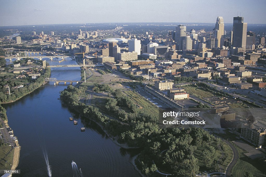 City next to a river