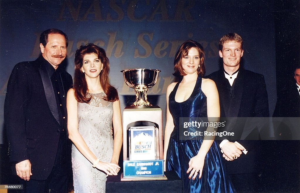 Dale Earnhardt, Jr. with the NASCAR Busch Series Championship Cup