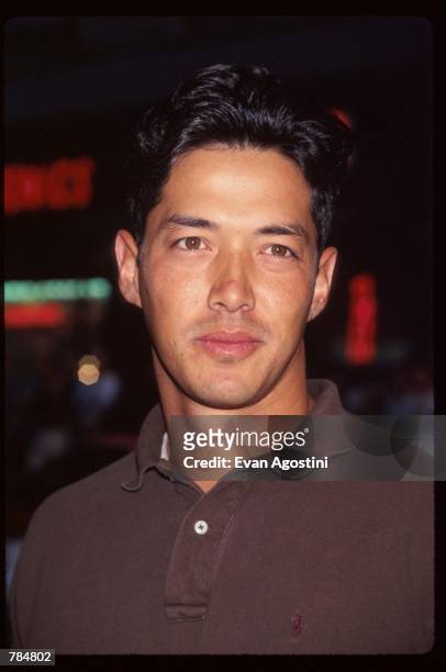 Actor Russell Wong attends the premiere of "Supercop" July 24, 1996 in New York City. The movie was the follow-up to "Rumble in the Bronx", Jackie...
