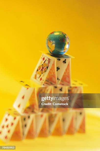 Card Stack Pyramid Card Pyramid Photos and Premium High Res Pictures - Getty Images
