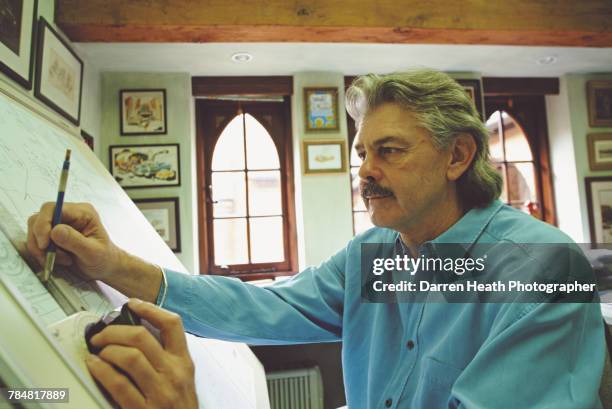 Portrait of Gordon Murray, a South African-born British engineer-designer of Formula One race cars and the McLaren F1 road car at home on 1 March...