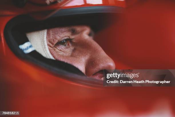Michael Schumacher of Germany sits aboard the Scuderia Ferrari Marlboro Ferrari F2005 F1 Ferrari V10 during in season testing on 10 May 2005 at the...