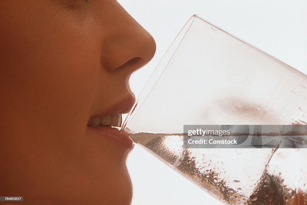 Woman drinking water