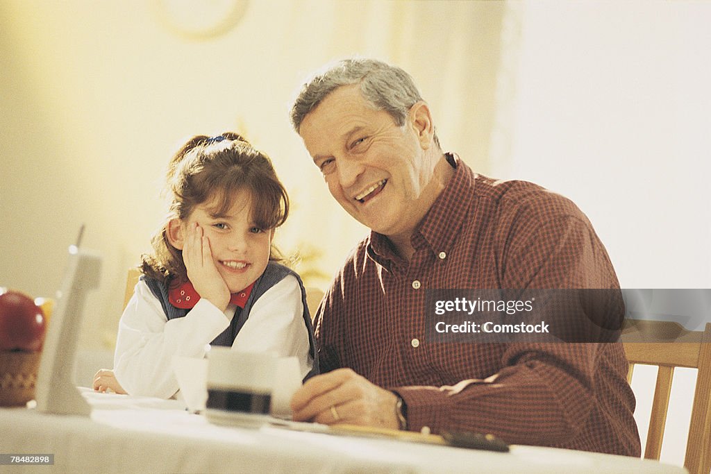 Grandfather and granddaughter