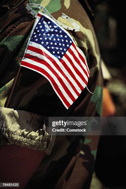 american flag - military uniform close up stock pictures, royalty-free photos & images