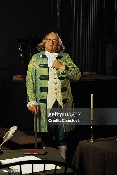benjamin franklin , independence hall , philadelphia , pa , usa - period costume stock pictures, royalty-free photos & images