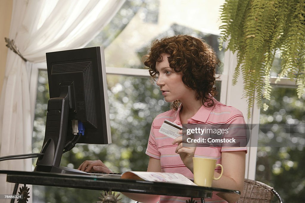 Woman shopping online