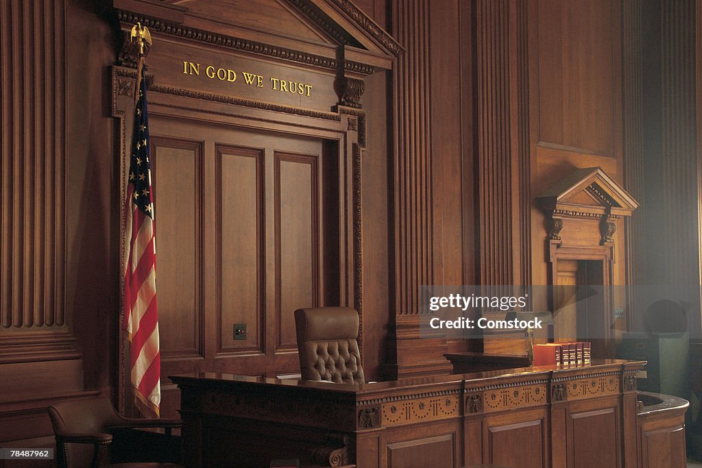 Interior of American courtroom