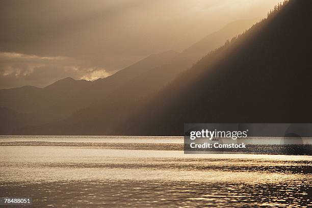 mountains and lake in olympic state park , washington - lagos state fotografías e imágenes de stock