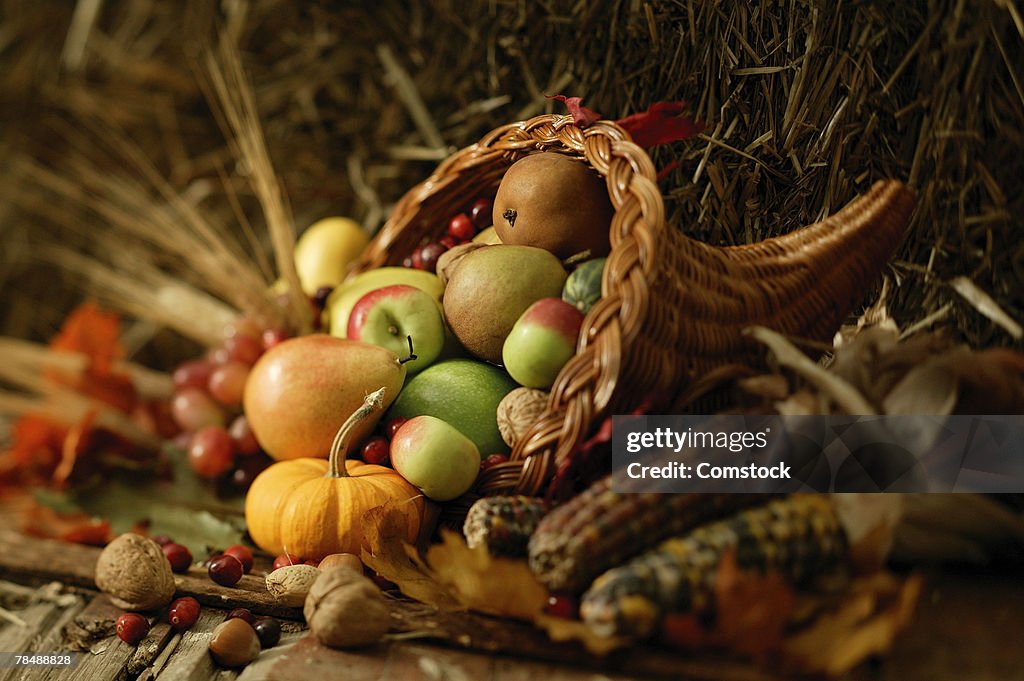 Basket of fruits and vegetables