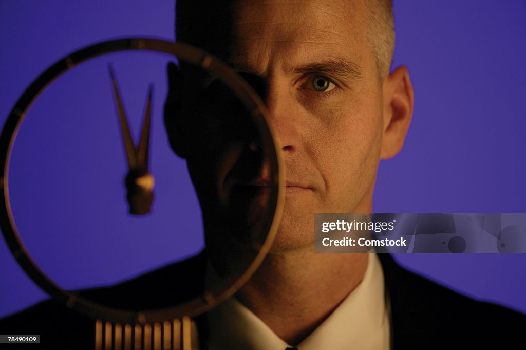 Man and clock