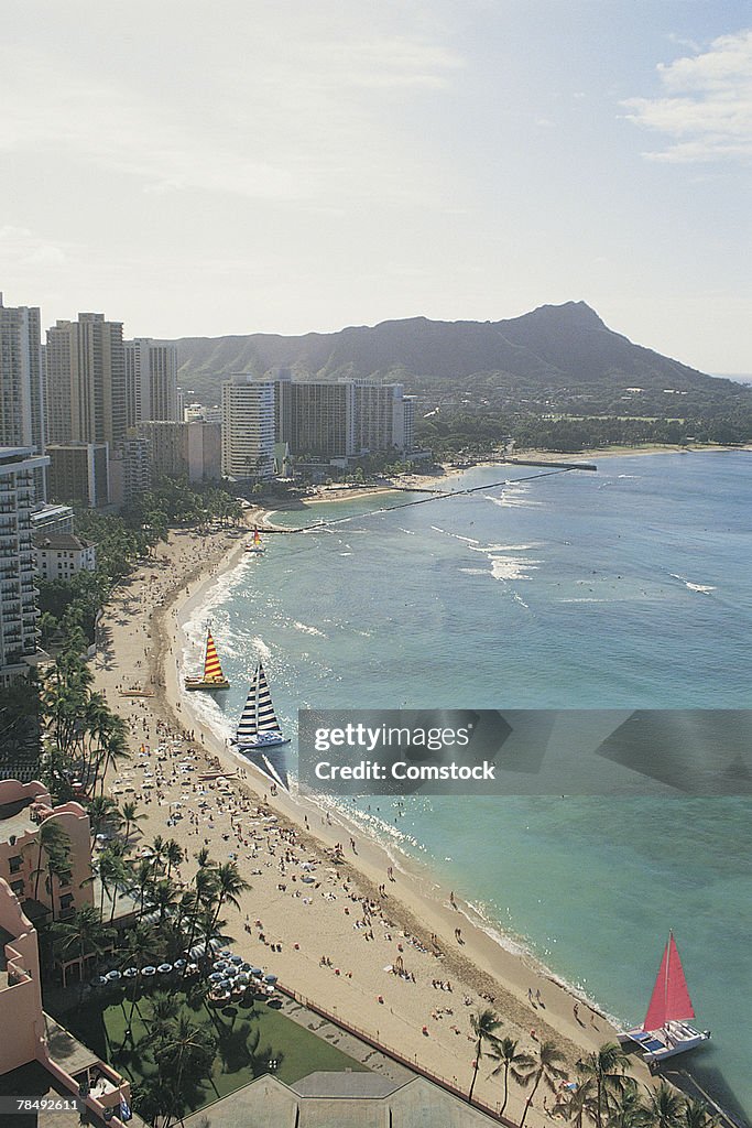 Waikiki beach , Oahu , Hawaii