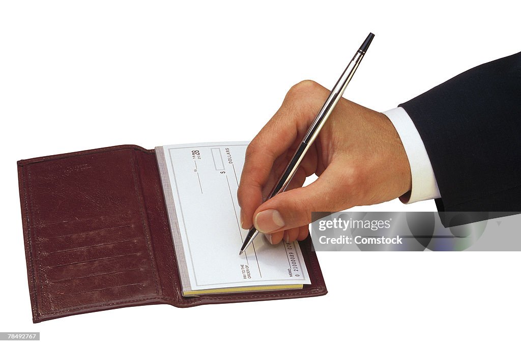 Man Write Check Man Writing A Check High-Res Stock Photo - Getty Images