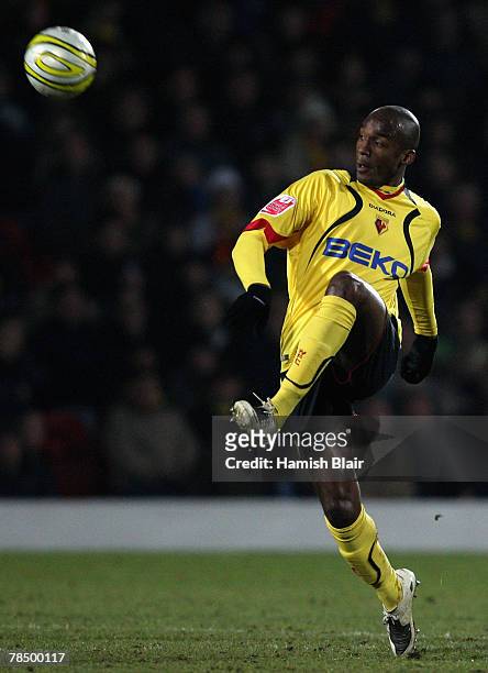 Damien Francis of Watford in action during the Coca-Cola Championship match between Watford and Plymouth Argyle at Vicarage Road on December 15, 2007...