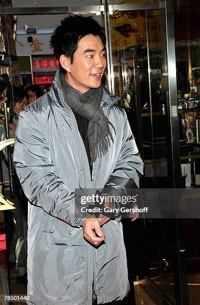 Musical pop star and Omega Ambassador Richie Jen arrives to the Carat & Karat store on December 15, 2007 in the Flushing neighborhood of the Queens...