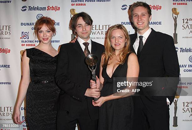 The cast of Mad Men show Chritina Hendricks, Vincent Kartheiser, Elisabeth Moss and Aaron Staton is honored at the 12th Satellite Awards organize by...