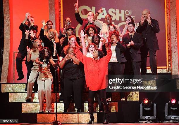 Patti LaBelle sings with her Philadelphia choir during the Clash of the Choirs rehearsal show on December 16, 2007 at Steiner Studios in Brooklyn,...