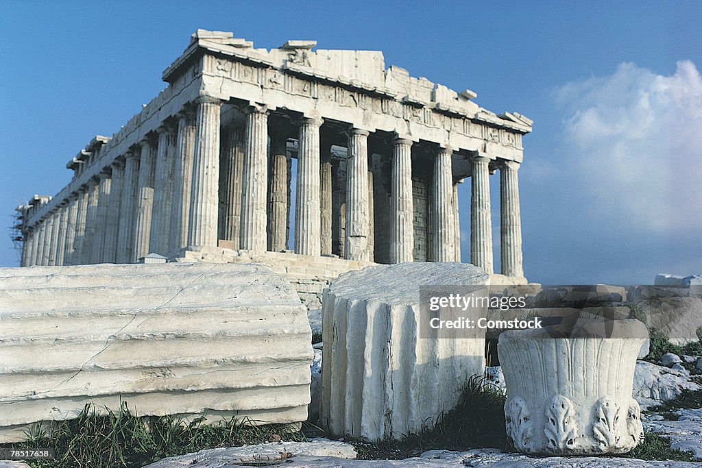 Parthenon ruins , Athens , Greece