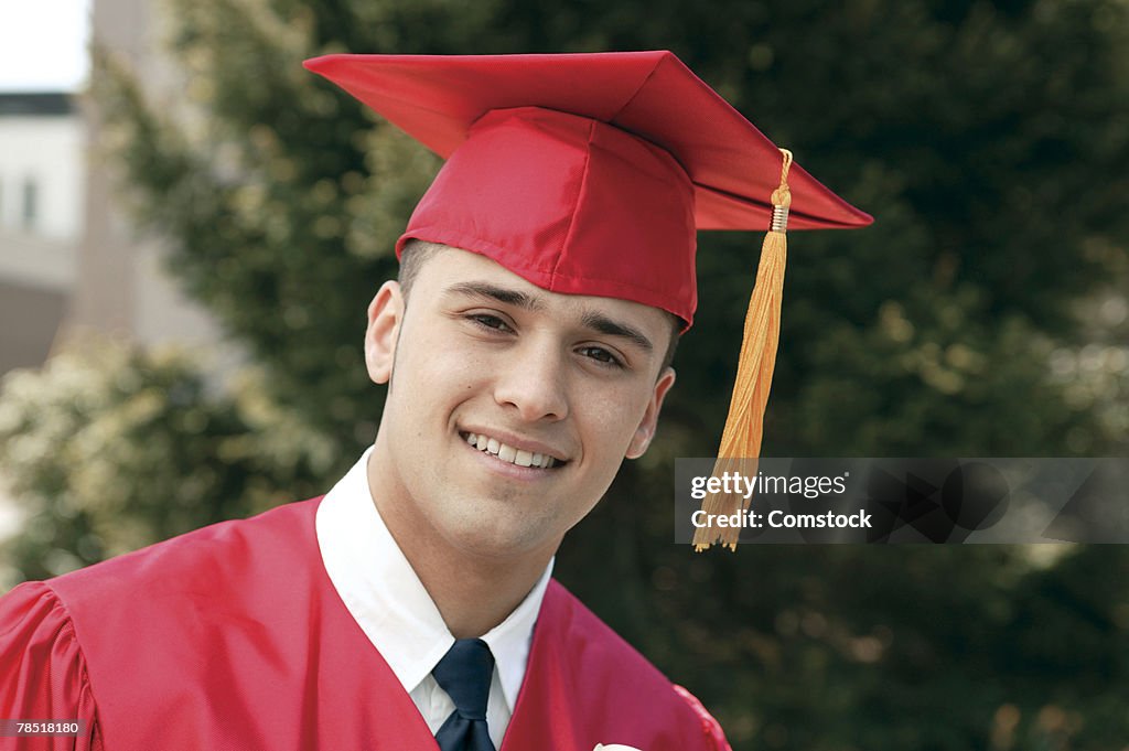 Portrait of high school graduate