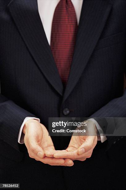 businessman's empty hands - hands cupped empty ストックフォトと画像